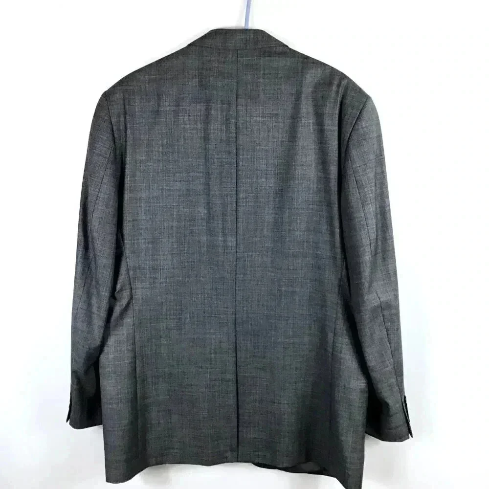 Men's Chaps Sport Coat Jacket Blazer 44L Long 100% Wool Heathered Gray Vented